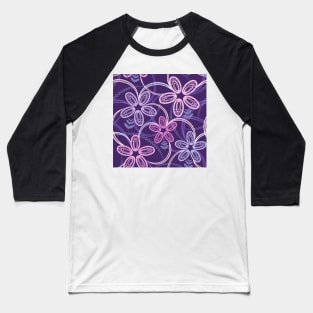 Night violet  floral pattern Baseball T-Shirt